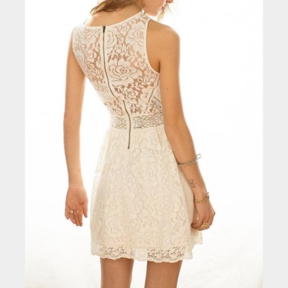 Kimichi Blue White Bella Lace Fit Flare Dress